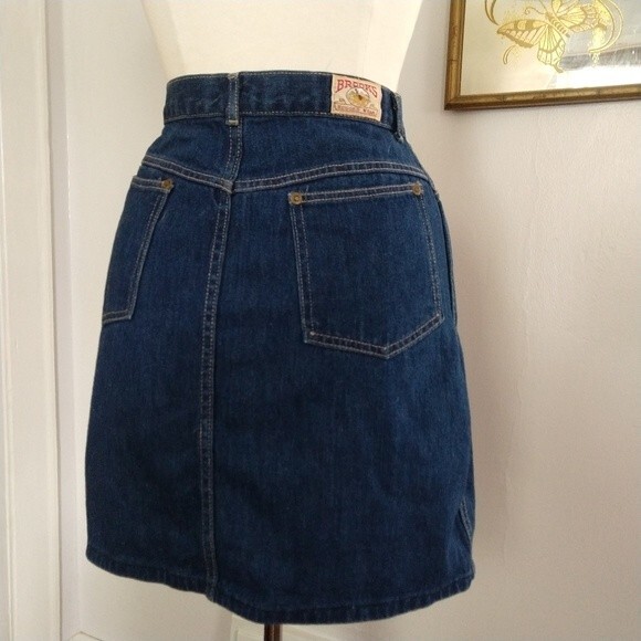 Vintage Brooks Rugged Wear Dark Wash Denim Skirt 28" Waist - Picture 8 of 8